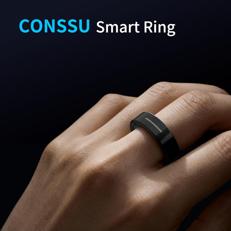 Ring Gen 1, Smart Ring with Sleep & Health Monitoring, Vibration Alerts, No APP Subscription, 6-Day Battery Life, Stress/Temperature/Emotion/Women's Health Tracker, Android & iOS Compatible Ceramic