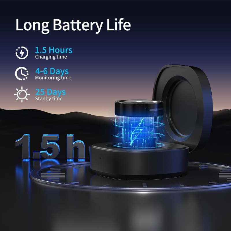 Ring Gen 1, Smart Ring with Sleep & Health Monitoring, Vibration Alerts, No APP Subscription, 6-Day Battery Life, Stress/Temperature/Emotion/Women's Health Tracker, Android & iOS Compatible Ceramic