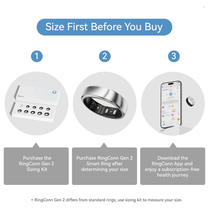 RingConn Gen 2, World’s First Smart Ring with Sleep Apnea Monitoring, No APP Subscription, 12-Day Battery Life, Stress/Heart Rate/Women's Health Tracker, Android & iOS Compatible (Black, Size 10)