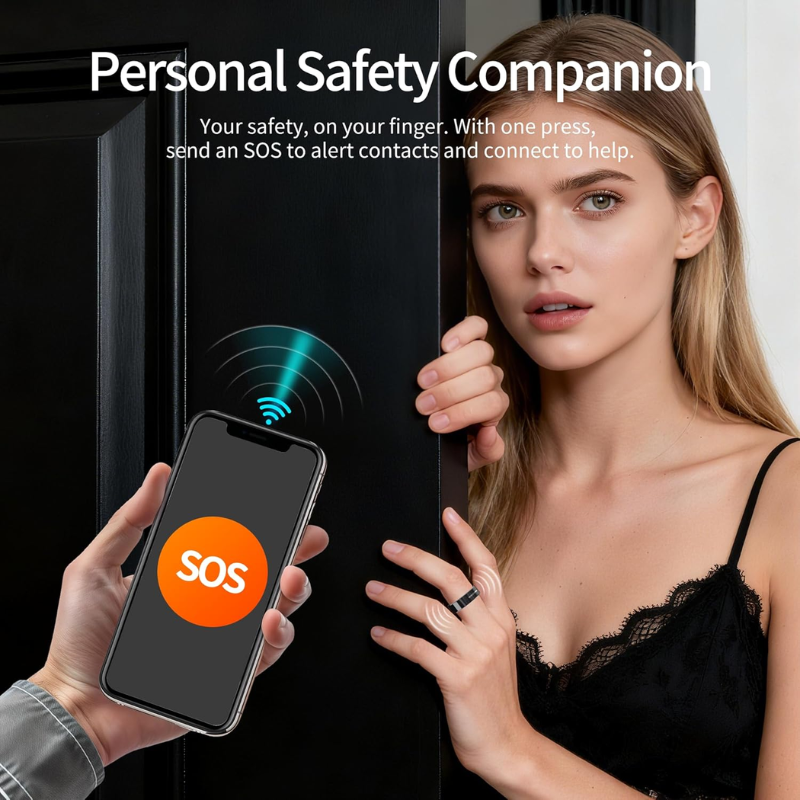 Ring Gen 1, Smart Ring with Sleep & Health Monitoring, Vibration Alerts, No APP Subscription, 6-Day Battery Life, Stress/Temperature/Emotion/Women's Health Tracker, Android & iOS Compatible Ceramic