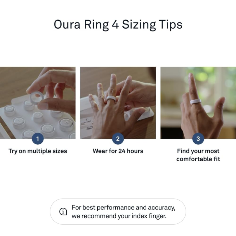Oura Ring 4 - Brushed Silver - Size 8 - Size Before You Buy