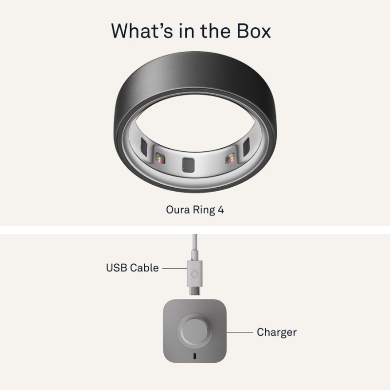 Oura Ring 4 - Brushed Silver - Size 8 - Size Before You Buy