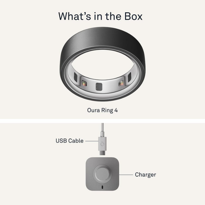 Oura Ring 4 - Brushed Silver - Size 8 - Size Before You Buy